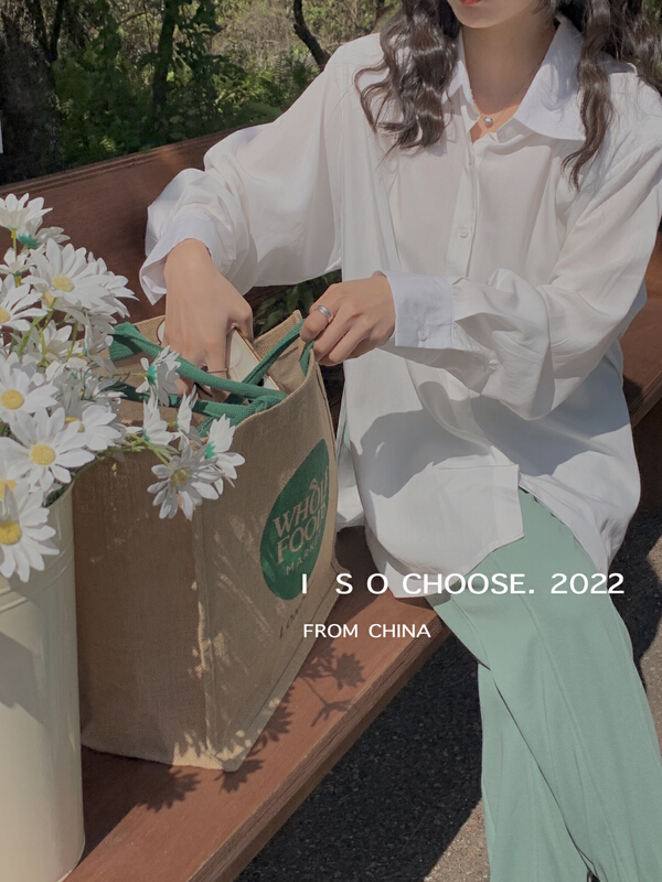 New year in early spring! [ISO Korean series] Lapel Korean version cotton minority folding shirt 66000# hjy
