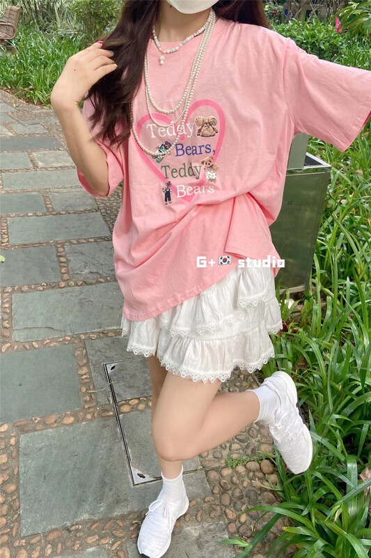 【G+】愛心印花套頭短袖T恤  1094#  WTT