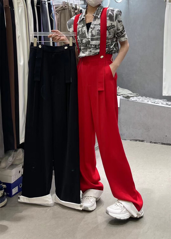 New in early summer! [naisha beard] Korean wide leg slim casual suspenders (only suspenders) ys1-6129# CLS
