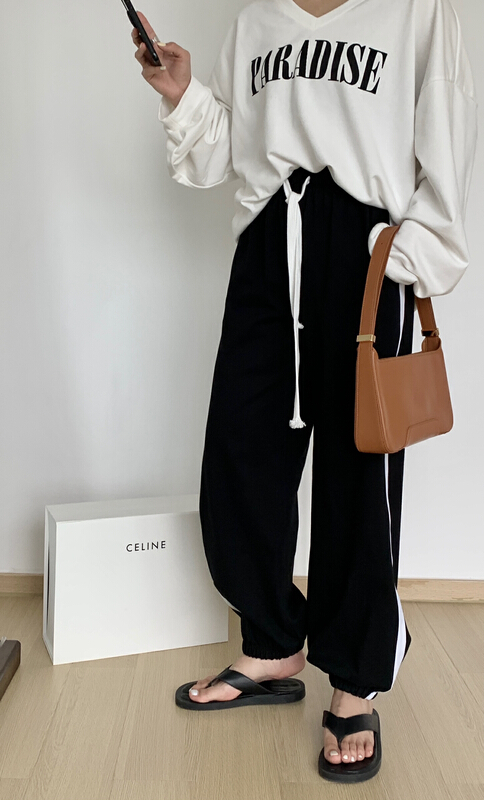 Original price 88.99! New year in early spring! [11An] contrast color loose and versatile Leggings casual pants a6088# LSL