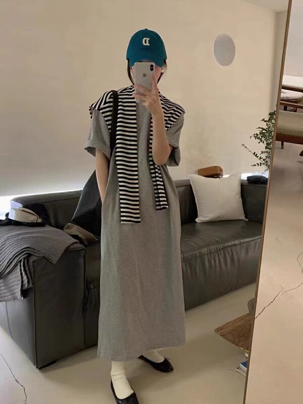 [Duomi] Korean loose and versatile dress (with shawl) 8590# zxl