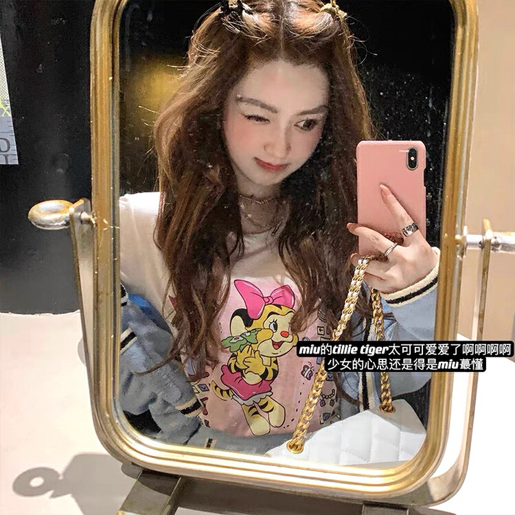 [Amanda] cute Mickey print versatile short sleeve T-shirt ys1-2781# PCZ