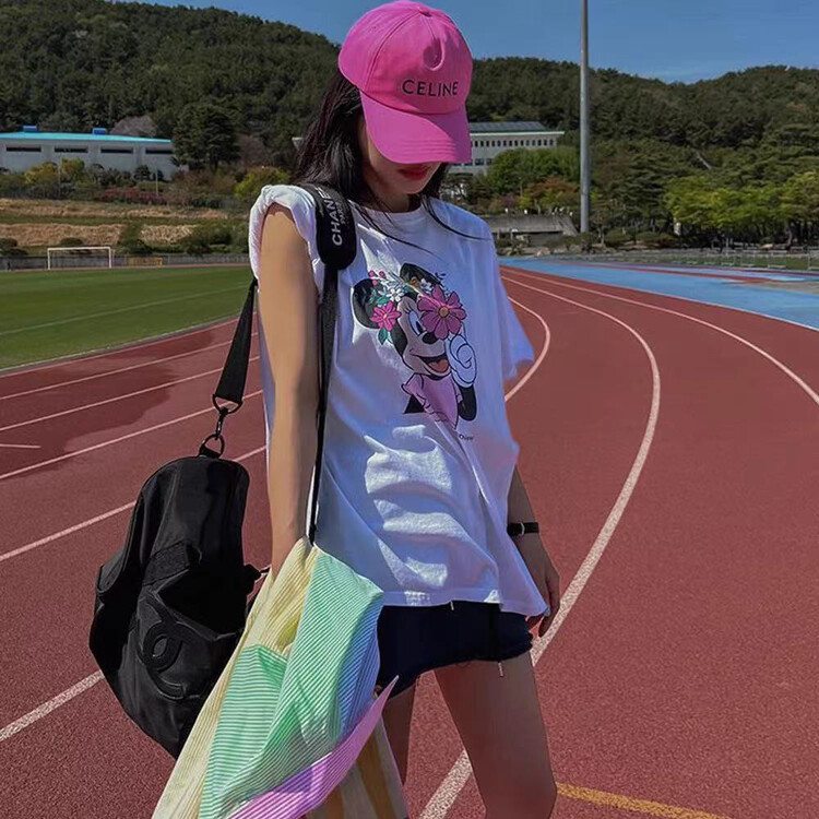 [Wu / u] large casual and versatile cartoon short sleeve T-shirt w522# LSL