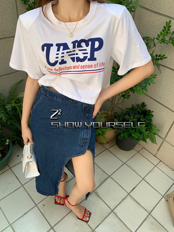 New in early summer! [Z2] Korean slim and versatile letter short sleeve T-shirt 1038# WTT