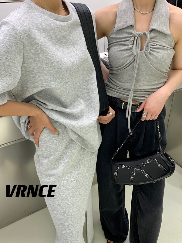 Early spring! [Vince] premium brand minimalist space cotton hollow out short sleeve T-shirt 5091a# XYJ
