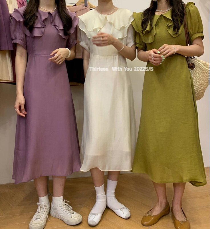 New in early summer! [thirten thirteen] sweet, gentle and versatile dress ys1-1196# XYY