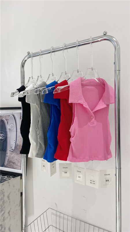 New in early summer! [2 / 2chicw] simple solid color sleeveless vest / suspender ys1-858# PCZ