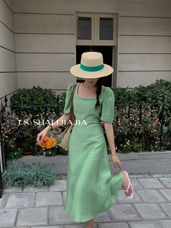 [LS] square neck slim dress 51013# WPL