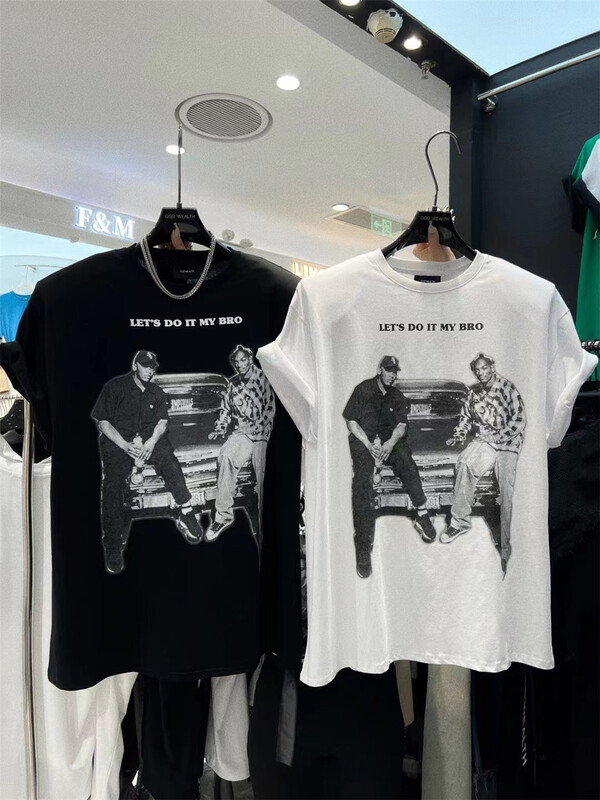 [strict selection of buyers - God of wealth] European and American printed shoulder pad short sleeve T-shirt 1512# Cl