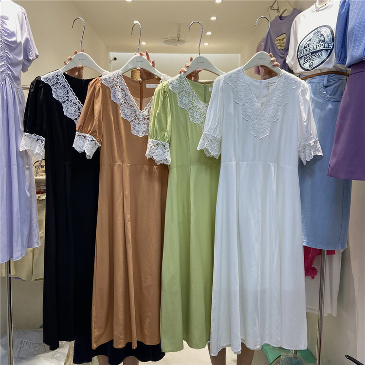 [end of July] Korean Vintage Lace stitched dress 820# HBx