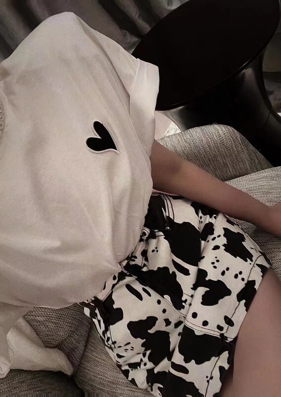 [SME +] Korean cow pattern slim skirt ys2-806# CSX
