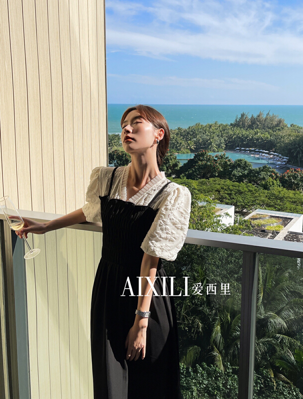 [aixili aisili] Korean slim V-neck dress 6096# WPL
