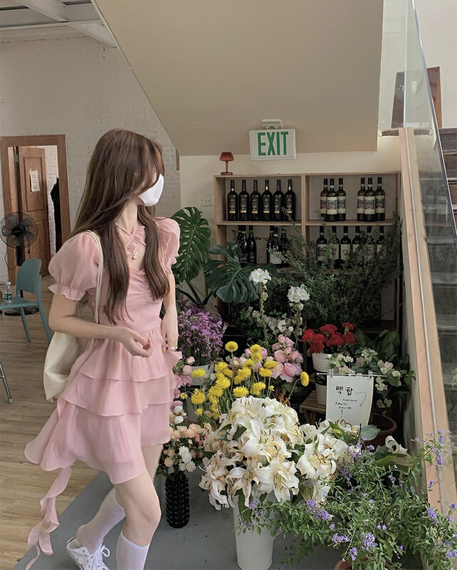 [by] neck strap dress 0070# Cl