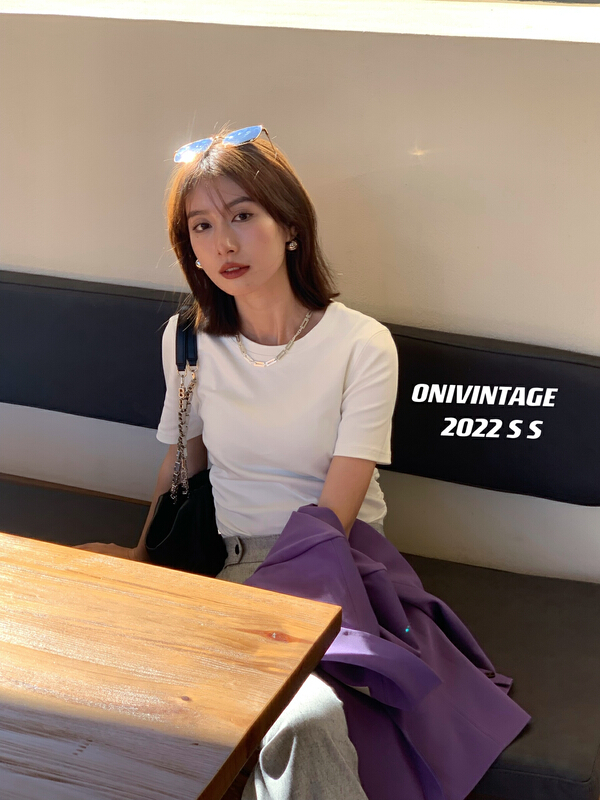 New year in early spring! [onivinage Ernie] slim fit and slim pleated short sleeve T-shirt oz222t4647# zxl