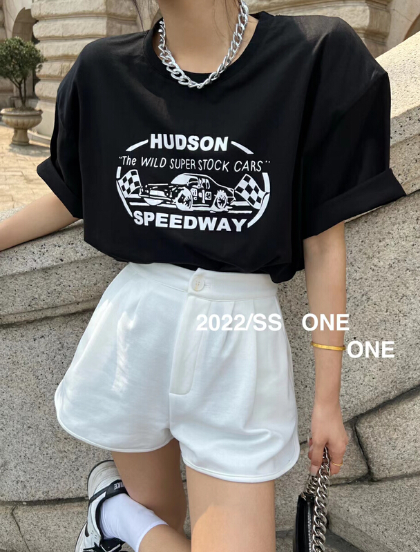 New in early summer! [one] Korean alphabet printed short sleeve T-shirt 18131# ozq