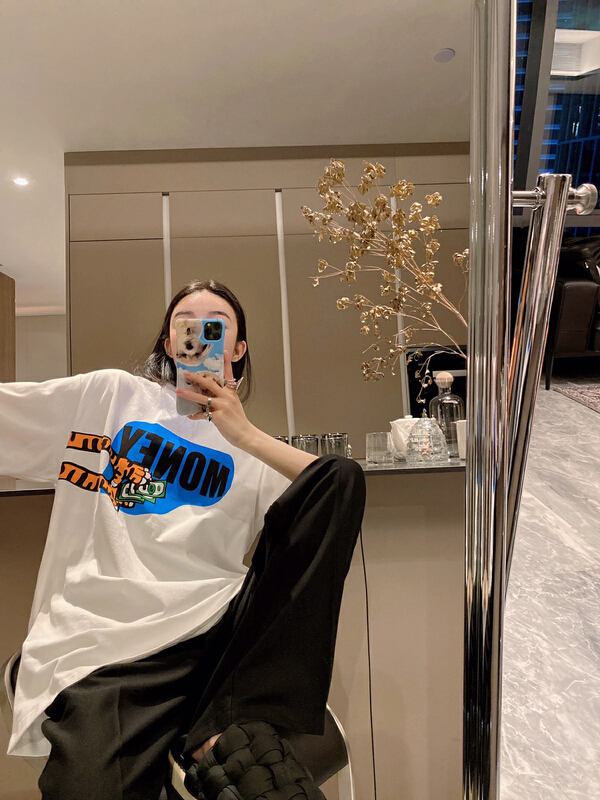 Tiger tail printed short sleeve bwpl # front T-shirt