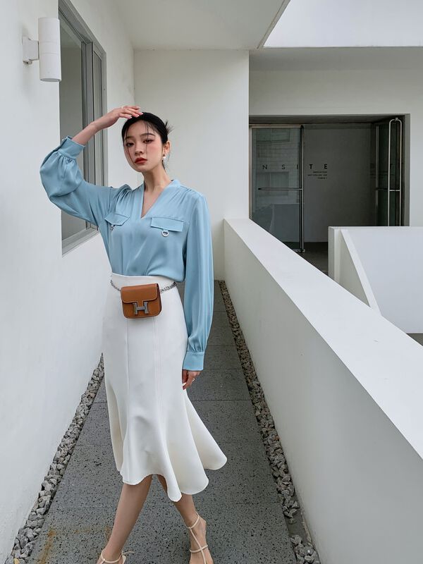 New year in early spring! [Hanna Hanna] simple solid color pullover shirt m8098# XJ