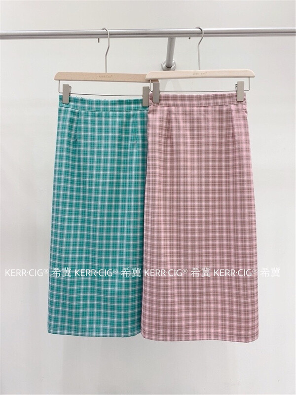 goods in stock! [CIG] high waist Plaid fashion skirt 6079# L