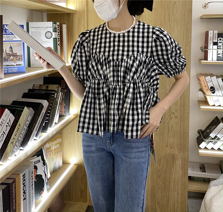 初夏新款!【ZICCI】韓系格子潮流百搭小衫  106673#  LWY