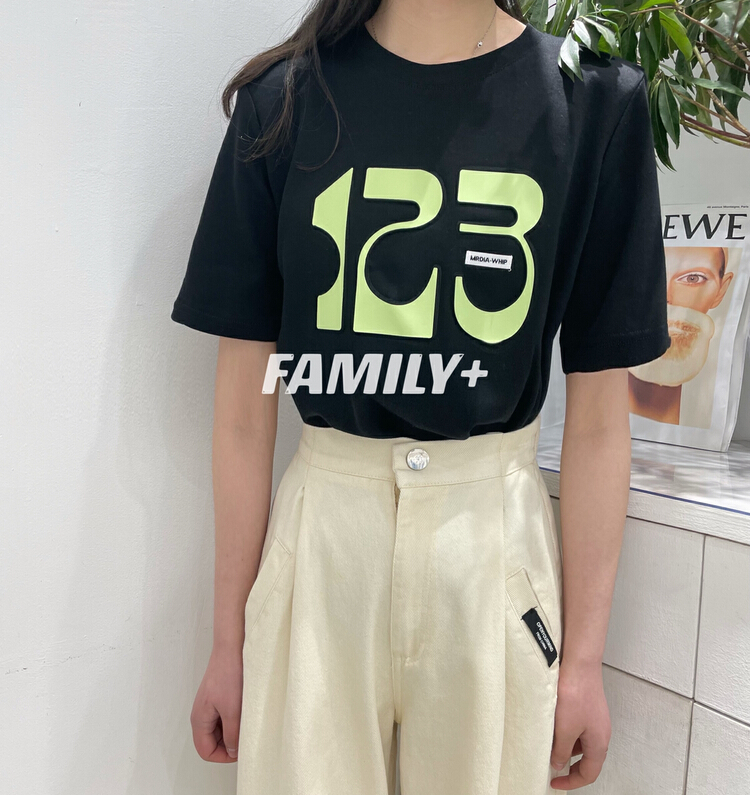 New year in early spring! [family +] Korean stereo printing shoulder pad short sleeve T-shirt 22120# ozq
