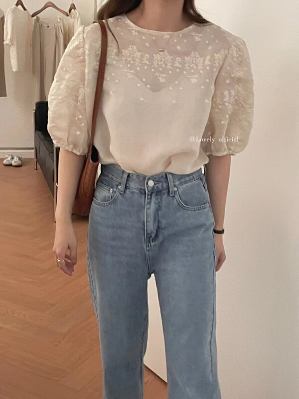 【 love 】 fashionable and versatile lace shirt s1309# HBx