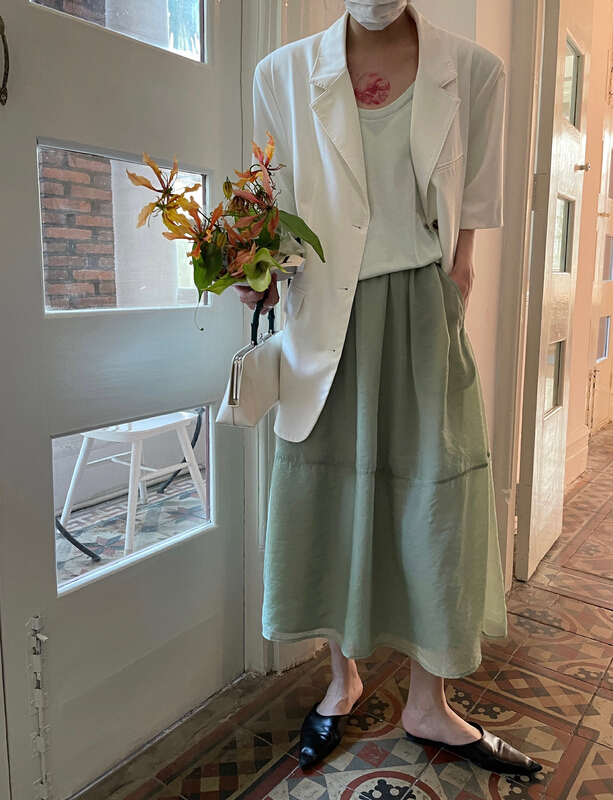 【HELLO SEPTEMBER】法式浪漫仙女風網紗半身裙(不含上衣)  M10677#  HYY