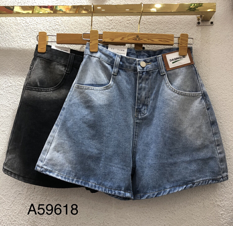[queen] slim high waist comfortable denim shorts a59618# ozq