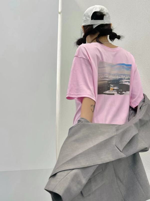 New year in early spring! [ecru] graphic print versatile short sleeve T-shirt 13381# zxl