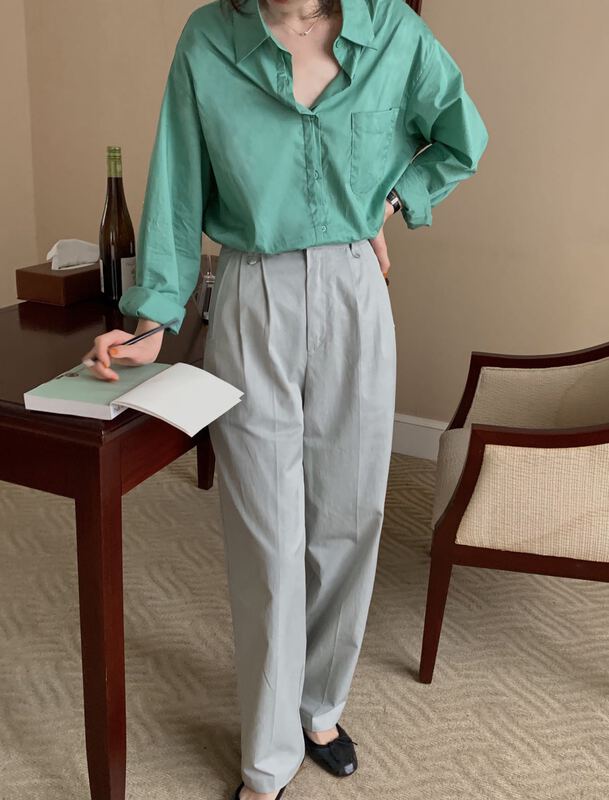 Original price 111.97! New in early autumn! [T.G] versatile clean color thin trousers 15122# cqw
