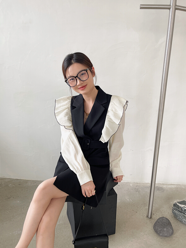 Early spring! [DS] Korean style suit dress (with belt) 58101# XYJ