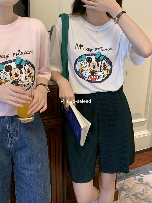 [6-up] Korean cartoon printed short sleeve T-shirt 68275# XJ
