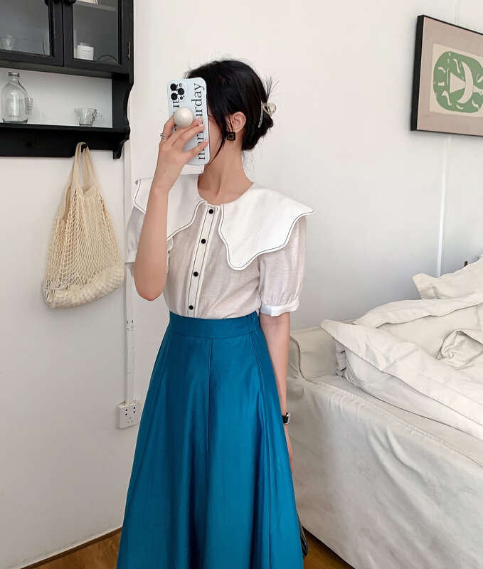 New in early summer! [Hanna including that] literary lady fashion shirt 7002# XJ