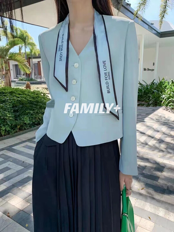 Original price 111.97! New year in early spring! [family +] Korean chicv collar senior suit (with silk scarf) 6805# ozq