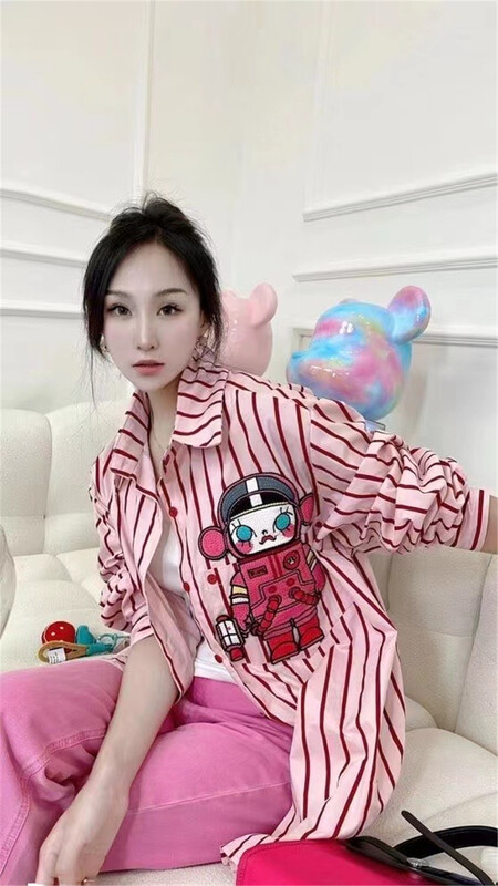 goods in stock! [Tutu] personalized bubble Matt stripe shirt c502# cqw