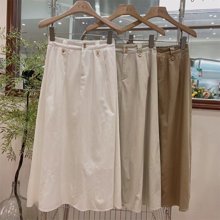 New in early summer! [t.b.s] Korean casual semi elastic waist skirt 9061# lwy