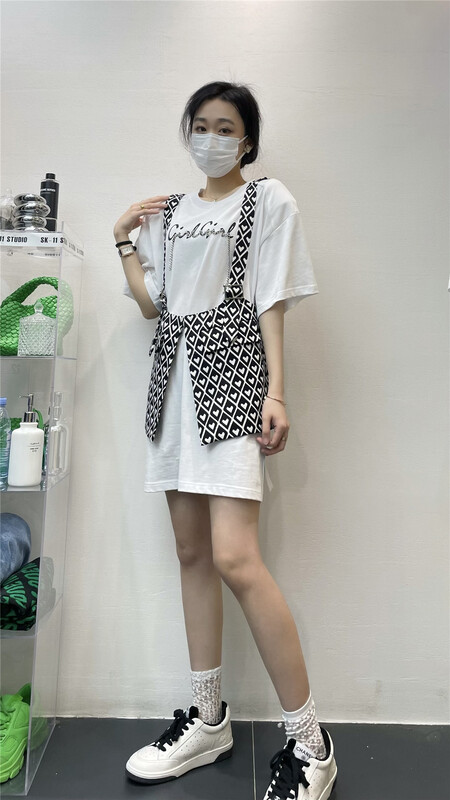 [sk-11] letter print loose short sleeve T-shirt 3606# XYJ