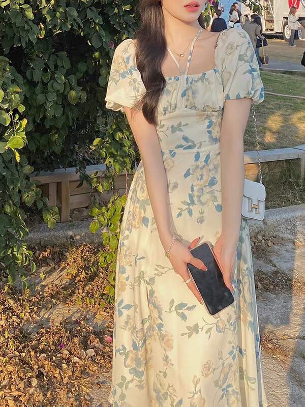 In early summer! [L.L studio] New Korean bubble sleeve dress 7605\pcz