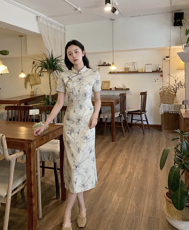 [smile baby] retro literature and art improved cheongsam of the Republic of China b3050# WPL
