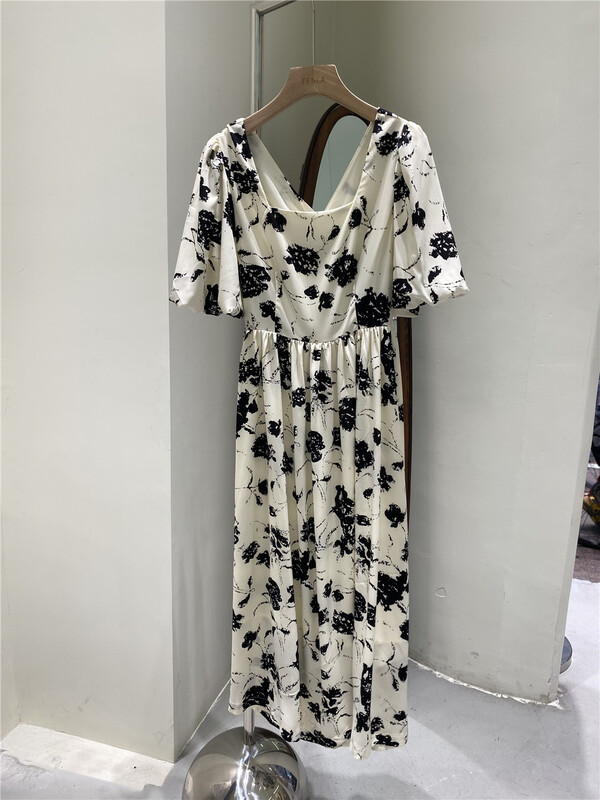 [fenla] fashion print back bow design dress 5686# WPL