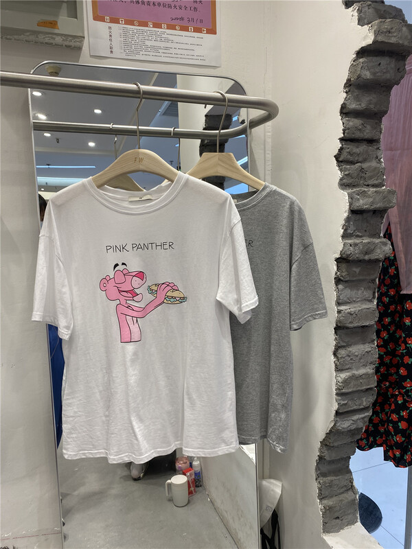 [FW] simple and versatile casual cartoon printed short sleeve T-shirt 3781# WPL