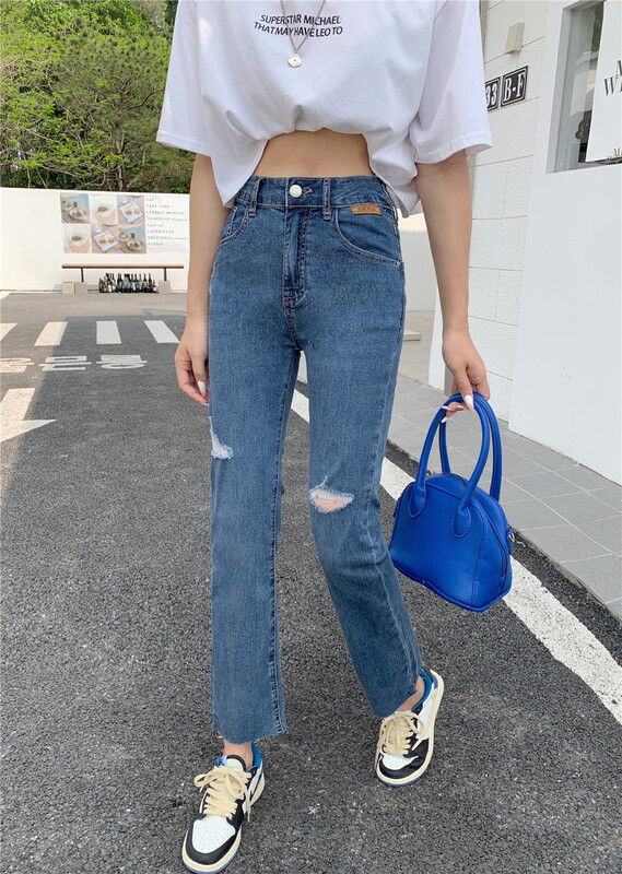 Original price 79.00! [M8 denim] Korean versatile washed jeans 52269# LSL