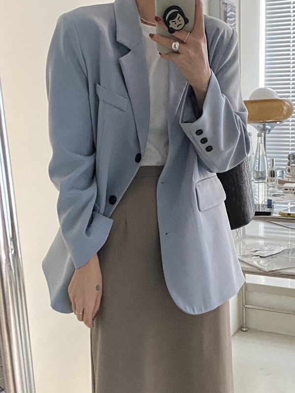 [in mode] temperament solid color loose suit (without shawl) 6807# cqw