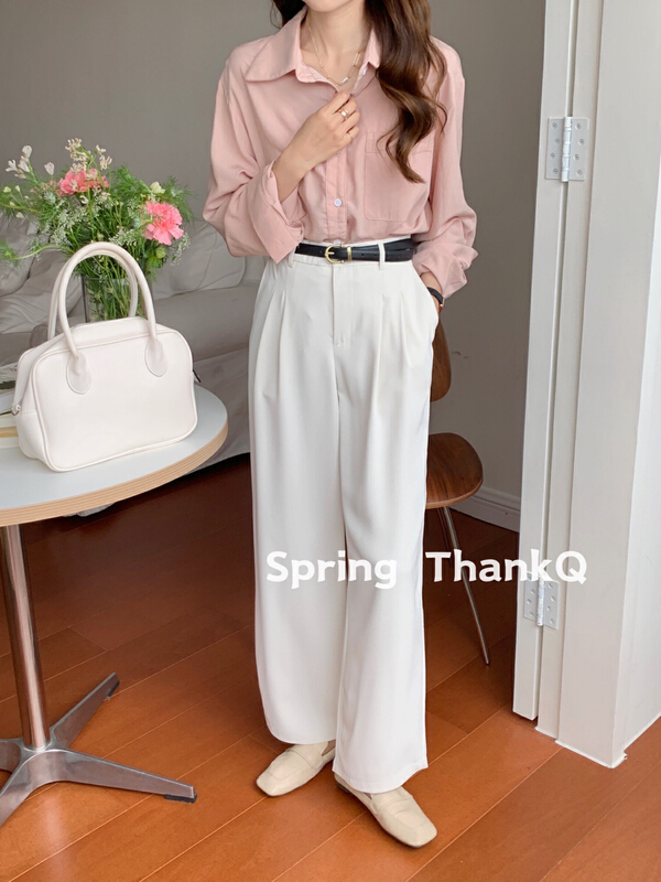 [thankq] Korean style straight loose trousers 22071# ZSY