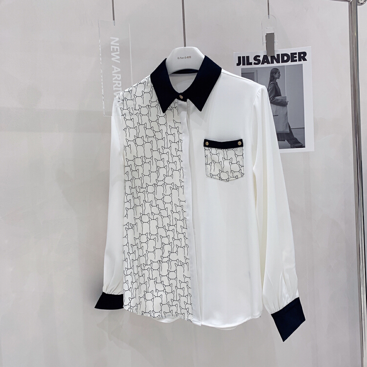 [style] color blocking fashion shirt 7782# JJ