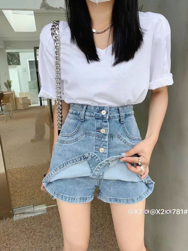 [x2 square] slim and comfortable Korean denim shorts 781# ll