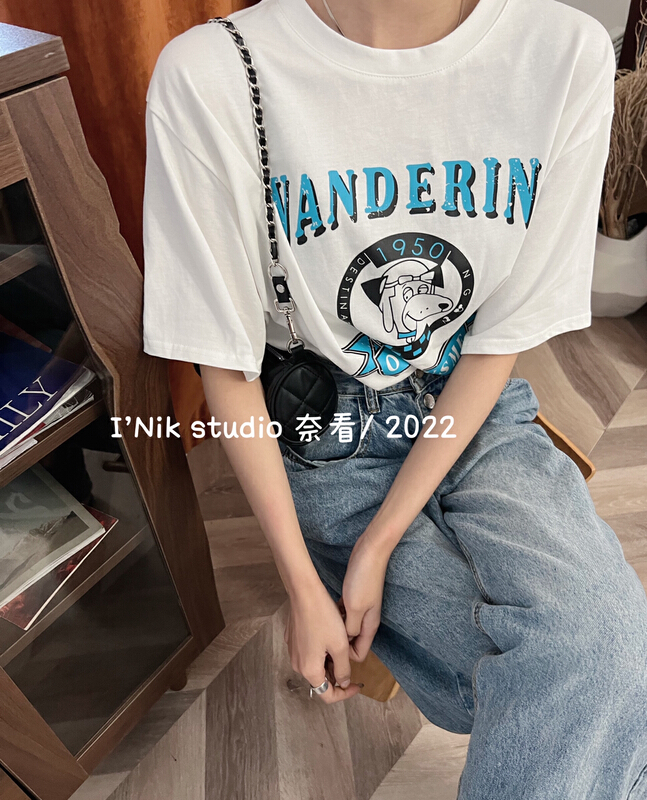New year in early spring! [Naikan Nik] round neck print versatile short sleeve T-shirt 8316# jhy