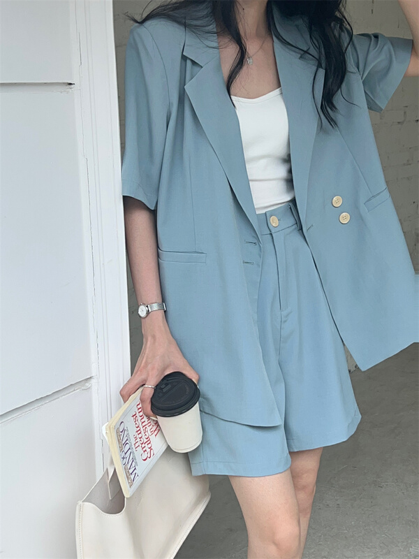 [FM] Korean style fashion temperament high sense short sleeved suit (suit only) 6836# CLS