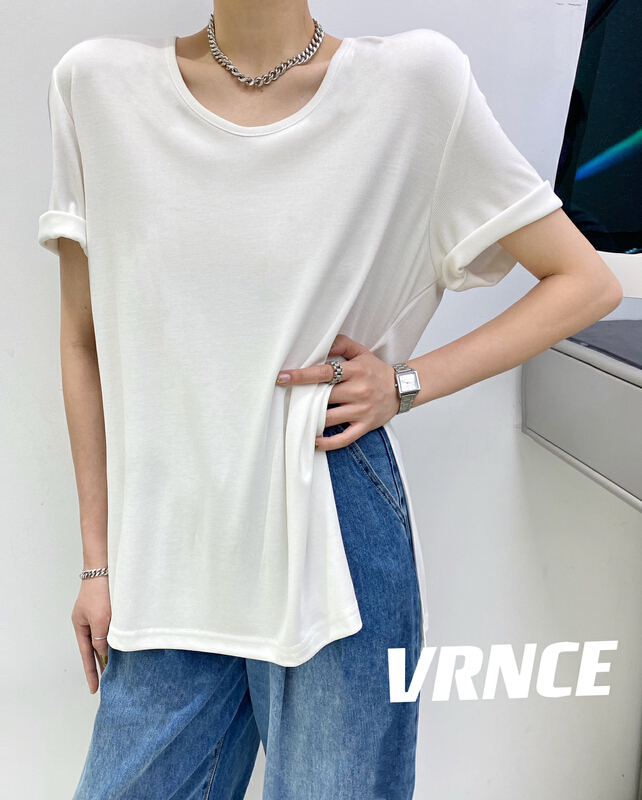 [Vince] simple solid color versatile short sleeve T-shirt 5050# XYJ