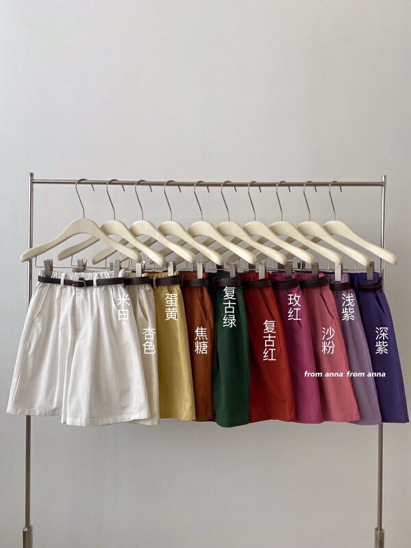 New in early summer! [from Anna] Korean solid color versatile denim shorts (with belt) 6133# LSW