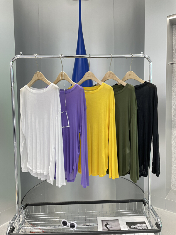 New in early summer! [bobo1972] Tencel solid color round neck sunscreen shirt (only selling sunscreen shirts) 218030# ozq